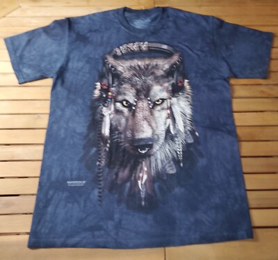 The Mountain Adult Medium Teen Wolf Head  Tie Dye T-Shirt Unisex  NH Gift Shop