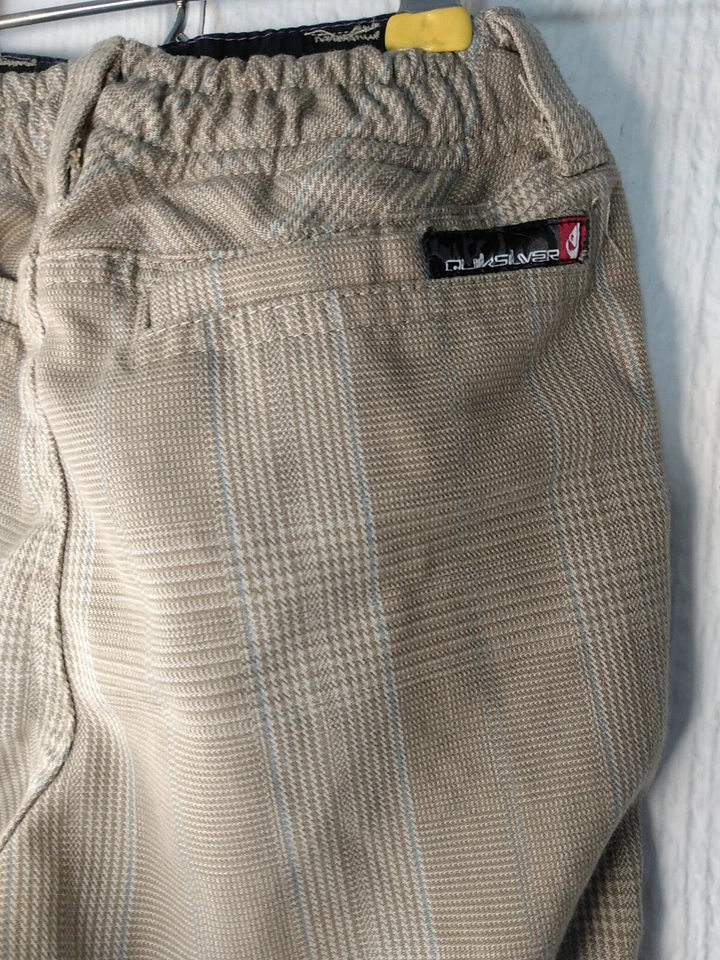 Pantalones a cuadros tostados Quicksilver para niños pequeños talla 3T cintura elástica Foto 4 de 4