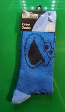 Sesame Street Cookie Monster Crew Socks Size 9-13 NEW Unisex