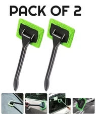 2 Pack Window Windshield Cleaning Tool Microfiber Car Wiper Cleaner Glass Brush