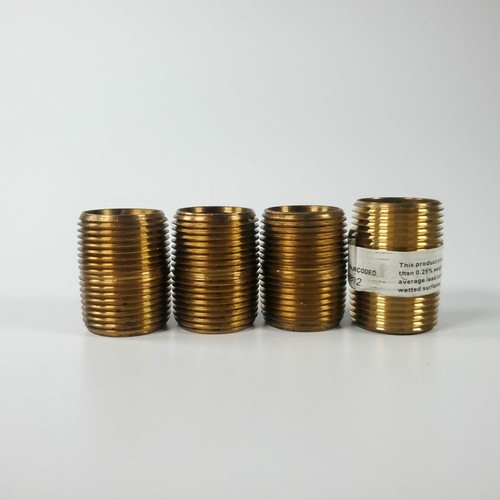 JMF 49023 -- 3/4" Male NPT Brass Threaded Pipe Nipple - LOT OF 4