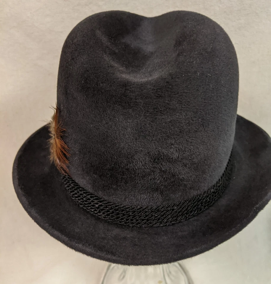 Sombrero Fedora De Colección Dobbs Fifth Avenue Nueva York Talla 6 7/8 Gris Oscuro Foto 4 de 4