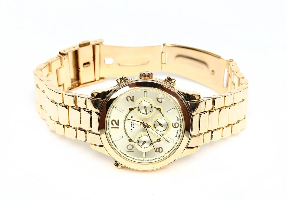 Akribos XXIV Women's Champagne Dial Gold Tone Watch F1192 - Image 2 of 4