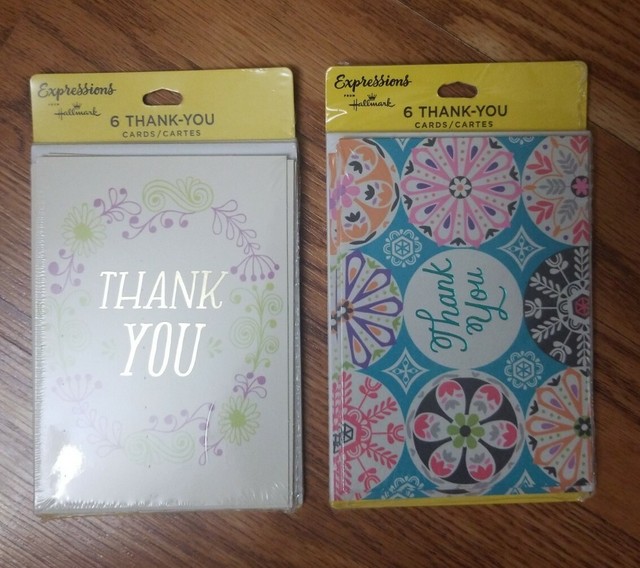 *NEW* 2 Set Hallmark Expressions 6 Pack Thank You Cards with Envelopes eBay