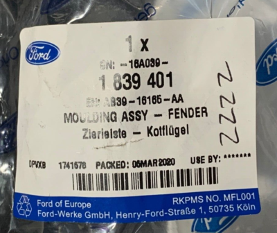 Genuine Ford FENDER MOULDING 1839401 for sale online | eBay