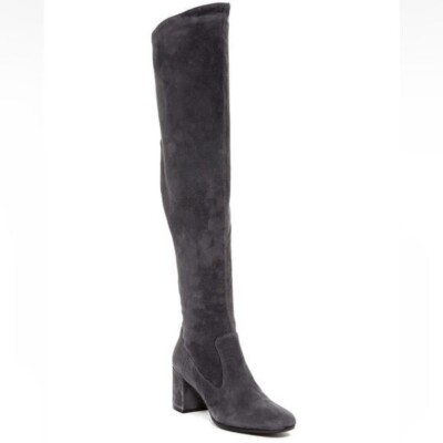 Bottes Vince Blythe Noires Taille 37.5 – Talon 75 Mm, Cuir, Au-dessus Du Genou, Occasion