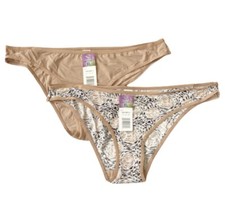 2 pack bikini style silky panties, 1 solid Tan  1 pattern. Size XL, NWT