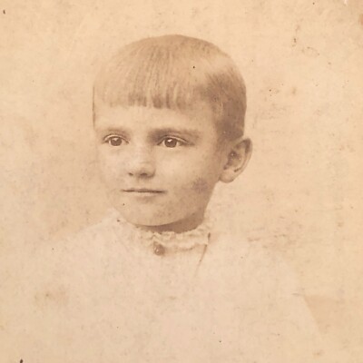 IL Antique Photograph Cabinet Card Victorian Photo Young Boy Lance Locket Child