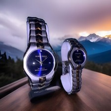 Alan Fried Blue Face His & Hers Two Tone Quartz Water Resistant Watch Set