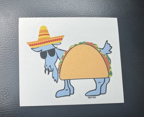Goat USA Lot Of 3 Stickers:  Taco Cinco De Mayo, Flag Freedom, Lacrosse Player