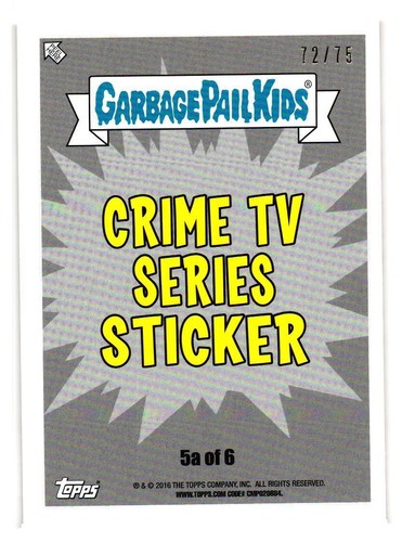 2016 GARBAGE PAIL KIDS SERIES 2 PRIME SLIME TRASHY TV PICK YOUR CARD BLOODY RED - Picture 52 of 323