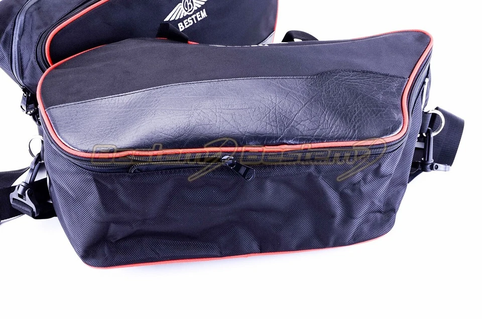 Alforja Ducati Multistrada 1200 2010-2014 estuche lateral bolsas forro tubería roja Foto 3 de 4