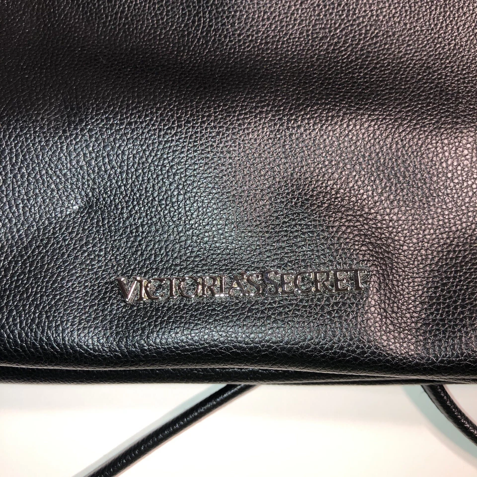 Victoria's Secret ST 11067913 Black Fringe Tassel Backpack Drawstring Purse New - Image 2 of 4