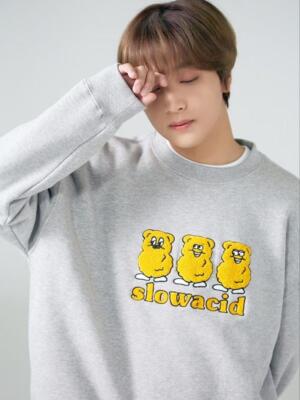 NCT マークSLOWACID × TEDDYパーカー　フーディ NCT 127 SLOWACID × TEDDYISLAND MARK teddy Hoodie gray m size