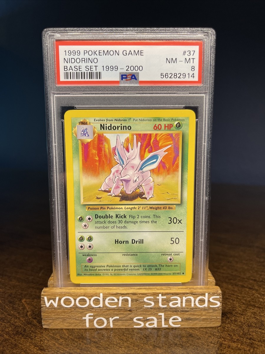 PSA 8 NM-MT Nidorino 37/102 4th Print Base Set Pokemon Trading