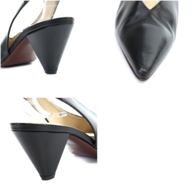 【関税&送料込】Tod'S Decollete Slingback Tod's LEATHER SLINGBACK PUMPS HIGH HEEL POINTED TOE 34 21cm