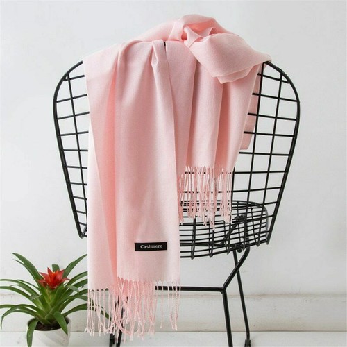 Pashmina Cashmere Scarf Shawl Wrap Plain Stole Silk Soft Women Men Wool Warm Sol - Picture 15 of 72