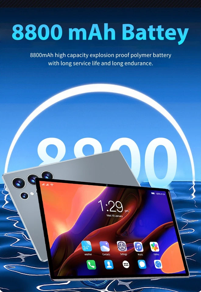 Stylish  Android Tablet 10.1-inch 8GB RAM+256GB Dual SIM Dual Standby HD Display - Image 4 of 4