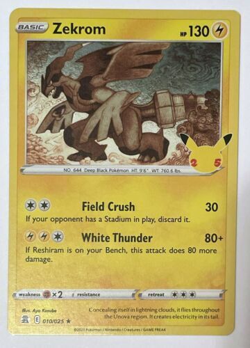 Carta Pokémon Lendário Zekrom Holográfico Original Copag