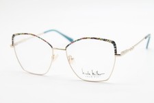 NEW NICOLE MILLER CATALANS C01 GOLD BLUE AUTHENTIC EYEGLASSES 55-17