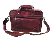 Texas A&M Aggies Leather Briefcase Laptop Bag Logo Messenger Carry On Luggage