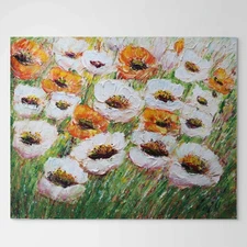 Original Impasto Flowers Oil Painting 30x24 – Summer Delights