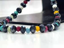Multi Quartz Rondelle Faceted 4 mm -6 MM Beads Gemstone 1 Bracelet