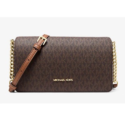 Michael Kors Jet Set Medium Signature Logo Crossbody Bag (Brown