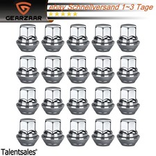 Radmuttern Kegelbund M12x1,5 SW19 Passt für Ford Alufelgen Fiesta Chrom 20 Stück