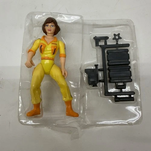 TMNT 1988 April O’Neil Figure w/ Uncut Weapon Tree Accessories. Vtg