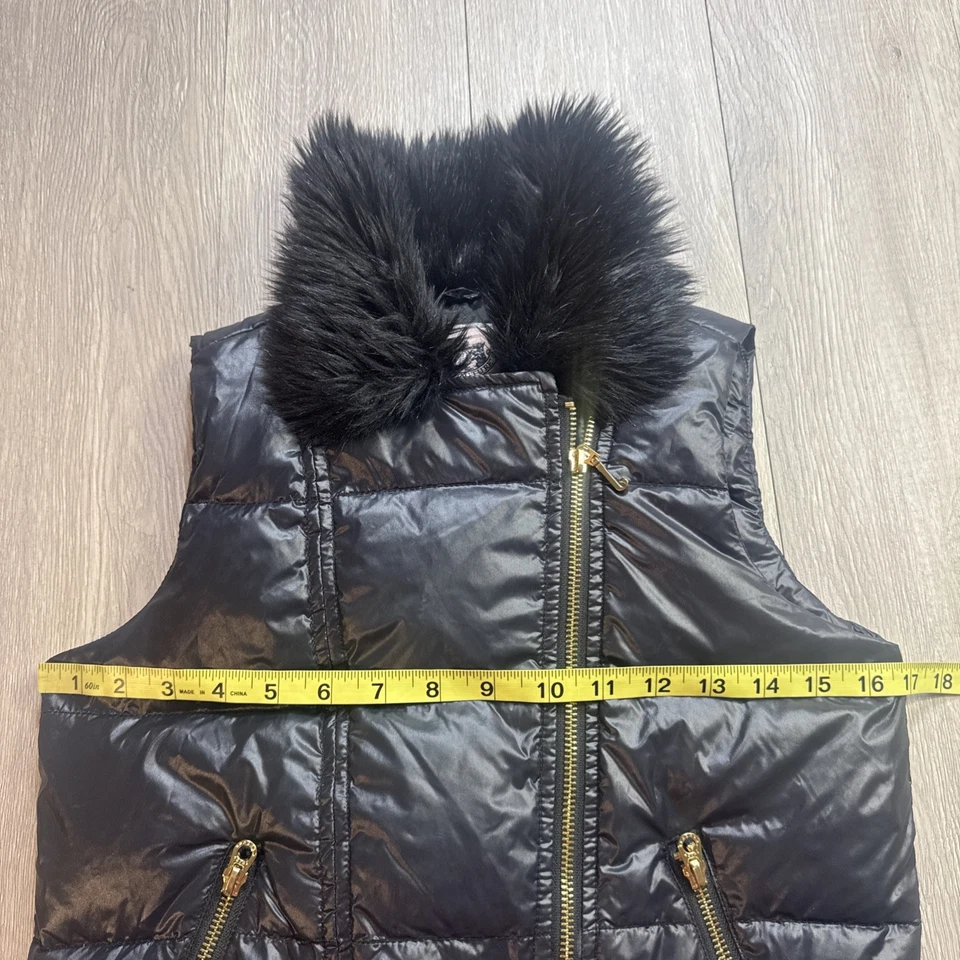 Juicy Couture Goose Down Puffer Vest Girls Youth XL Kids Black Insulated Warm - Image 4 of 4