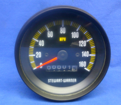 NOS 1980s 1990s Stewart Warner Track Force 3-3/8'' 160 MPH Racing Speedometer