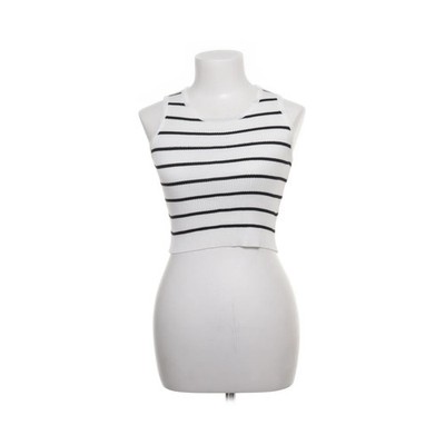 Qed London, Tank­top, Größe: S/M, Weiß/Schwarz, Viskose, Streifen #eti