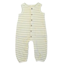 Quincy Mae Mint Stripe Waffle One-Piece Jumpsuit Baby 6-12 Months