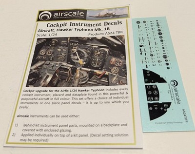 Airscale Instrument Cockpit Decals 1/24 Hawker Typhoon MK.1B AS24