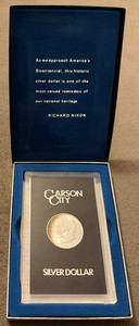 1882-CC Morgan Silver Dollar Carson City Holder w/Case *AMAZING CRESCENT TONING*