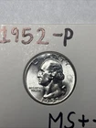 1952 WASHINGTON SILVER QUARTER 90% Silver MS++