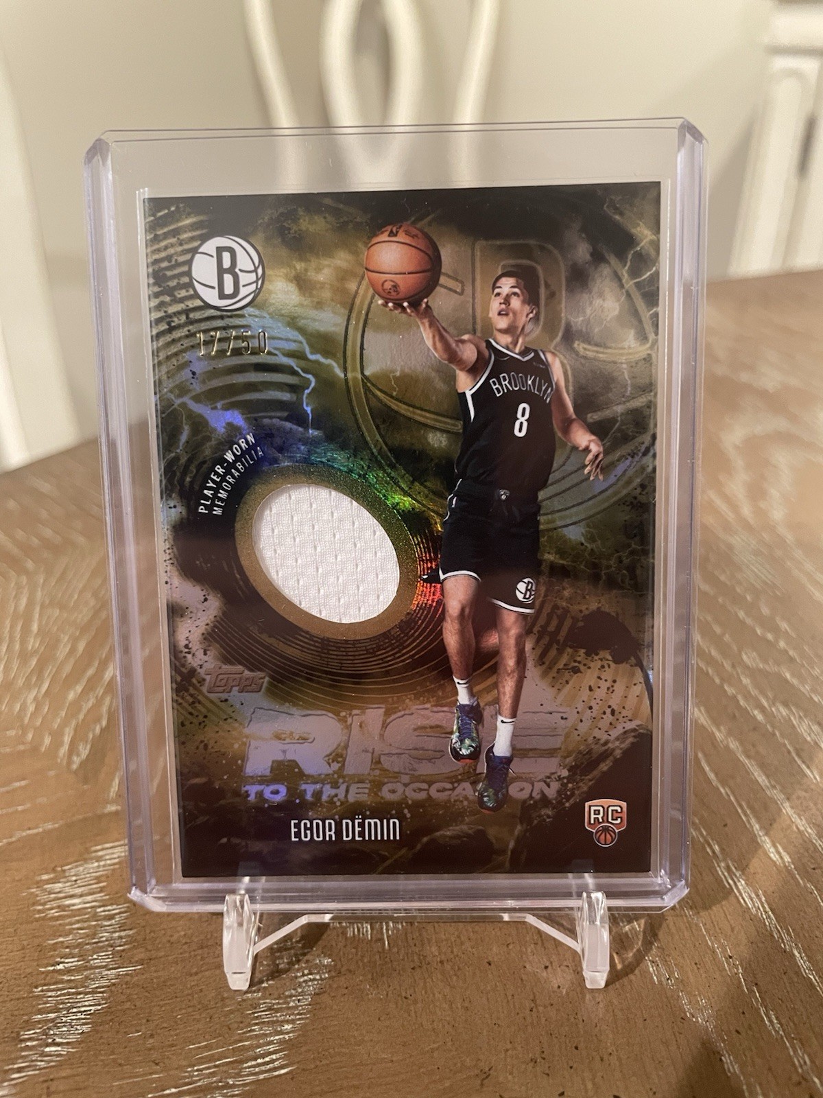 Egor Demin 2025 Topps 17/50 GU Patch Rise To The Occasion Gold RC Nets #RTO-ED