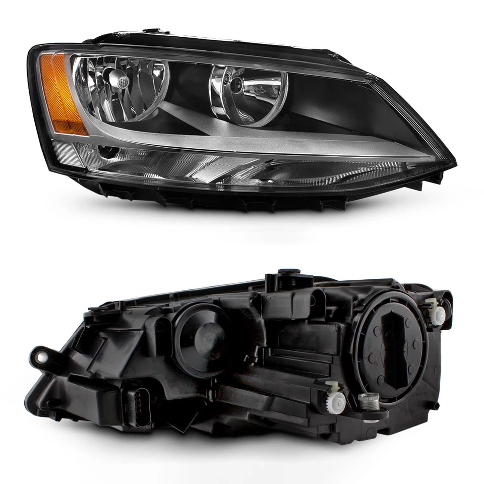 Halogen Headlight For 2011-2015 Volkswagen Jetta with Bulbs Left+Right Pair Foto 3 de 4