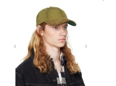 New, Size OS] RRL Double RL Oilcloth Logo Cap Olive Corduroy Trim