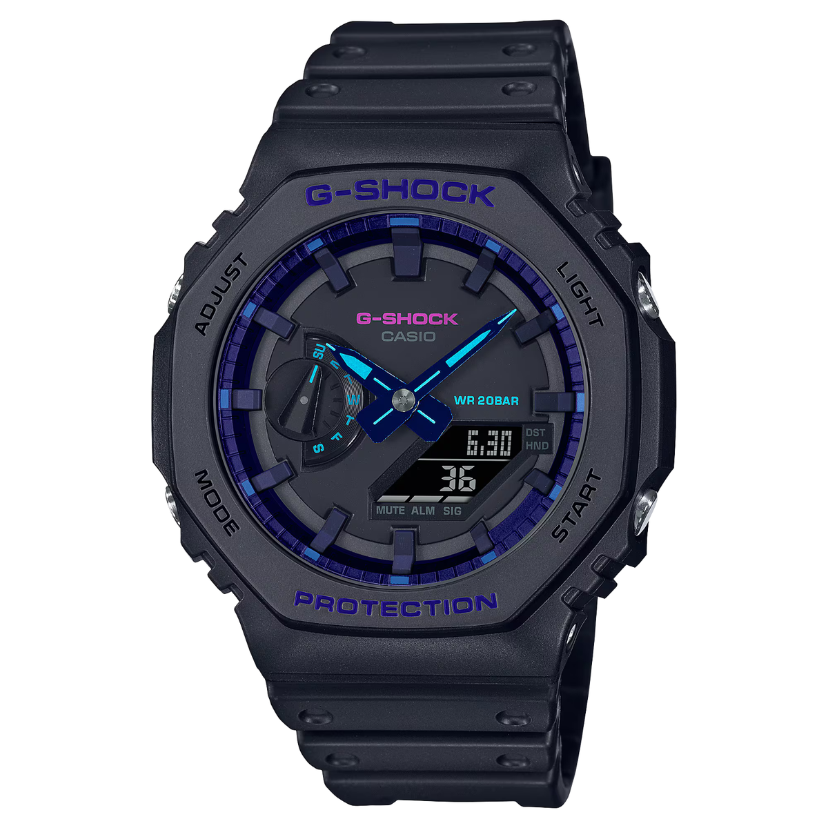 時計 G-SHOCK GA-2100VB-1AJF Casio G-Shock Men's Black Watch GA-2100VB-1A Casioak Blue Violet