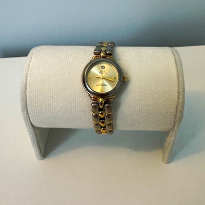 Anne Klein II Women s Quartz Analog Two-Tone Bracelet Watch Gold Dial Roman