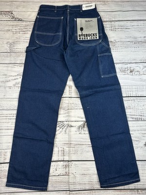 roebucks vintage デニム NWT Vintage Sears Roebucks Jeans Mens 30x33 Blue Carpenter 100