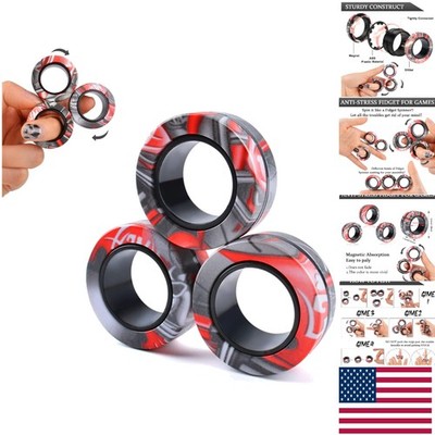 Engaging 3Pcs Magnetic Fidget Rings - Enjoyable Stress Relief for Everyone