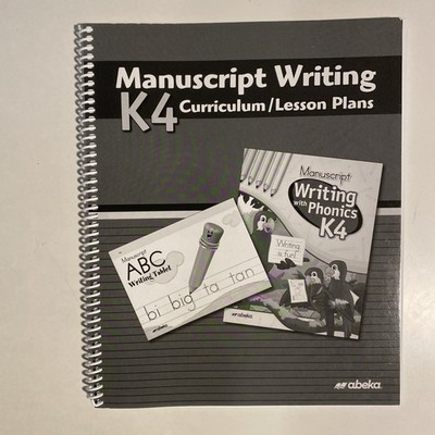 Abeka K4 Manuscript Lesson Plans No Writing Homeschool