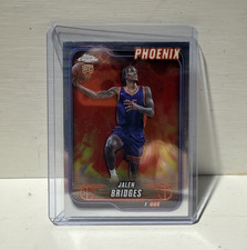 topps chrome phoenix rookie 2024-25 jalen bridges card 146 phoenix suns nba. rookie card picture