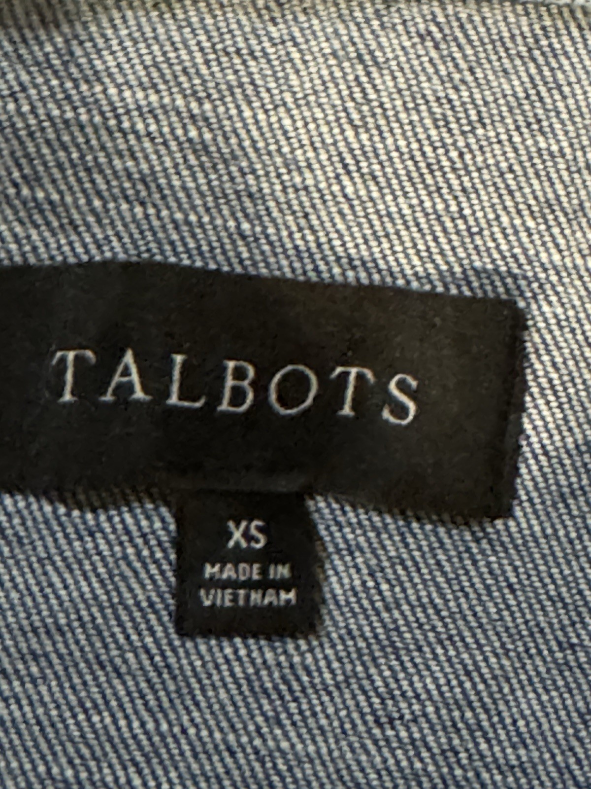 Talbots Collarless Denim Jacket Silver Buttons Ca… - image 5