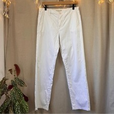 MaxMara Pianola White Stretch Cotton Trousers Pants Size 8 Quiet Luxury