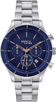 Breil Uhr Herren Dude Ziffernblatt BLAU Bewegung Chrono Quartz e Bracelet EW0552