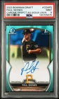 2023 Bowman Draft Chrome 1st Autograph #Cdaps Paul Skenes Aqua Lava /199 PSA9